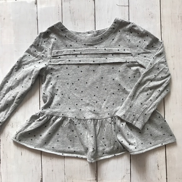 Baby Gap Star Long Sleeve Peplum Tee, size 4 - Picture 1 of 8